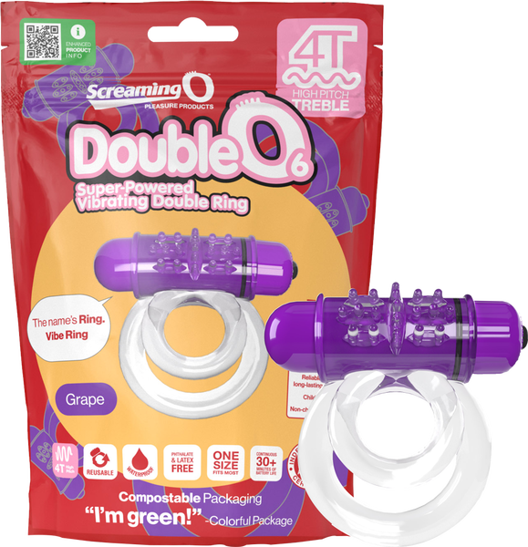 Double O 6 Vibrating Ring – Powerful 4T Motor and Secure Dual Rings Grape > Cock Ring > Vibrating