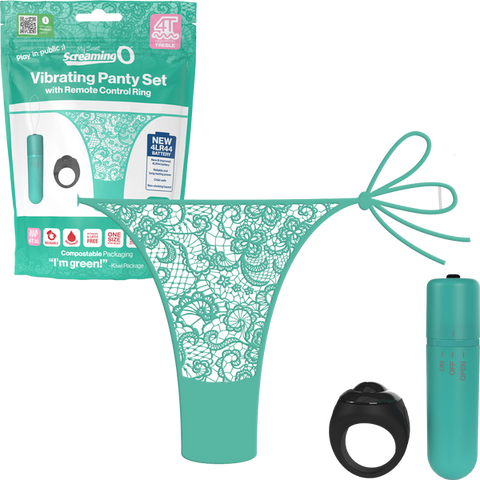 Screaming O 4T Panty Vibrator Set with Remote and High Pitch Treble Vibrating Bullet Kiwi > Sex Toys For Ladies > Panty Vibes