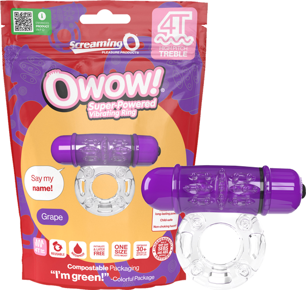 Owow 4T OWow Vibrating Ring – Body-Safe SEBS Material Couples Ring Grape > Cock Ring > Vibrating
