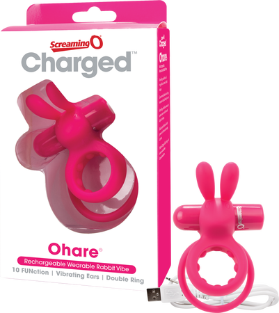 Charged Ohare Rechargeable Double Cock Ring True Silicone – Couples' Intimacy Vibrator Pink > Sex Toys > Couples Toys