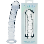 Seraphic Spiral Hand-Blown Borosilicate Glass Dildo 160mm Insertable Length Clear > Glass > Dildos