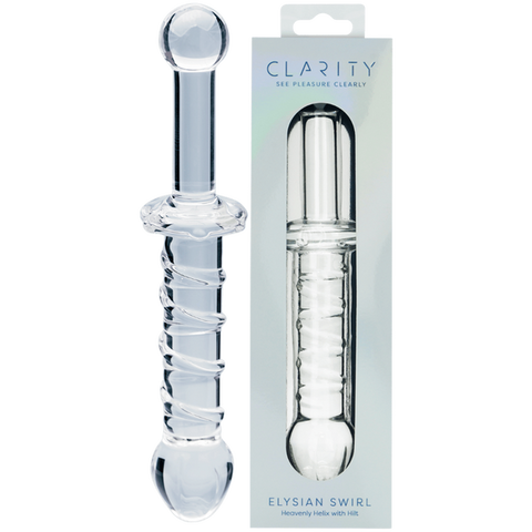 Elysian Swirl Handblown Borosilicate Glass 5.6 Inch Spiral Textured Dildo One Size > Glass > Dildos