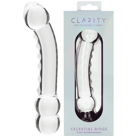 Celestial Ridge Borosilicate Glass Double-Ended Dildo – 6.4 Inch Sculpted Ridges One Size > Glass > Dildos