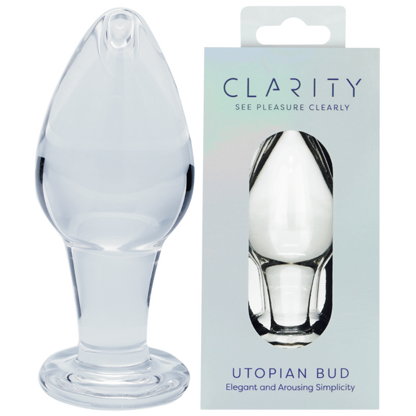 Utopian Bud Glass Butt Plug – Handcrafted Borosilicate Glass 3.5 Inch Plug Clear > Glass > Toys