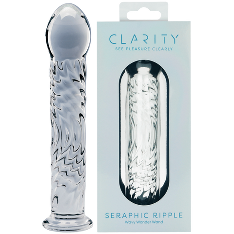 Seraphic Ripple Handblown Borosilicate Glass Dildo – Textured 6.2 Inch Insertable Length One Size > Glass > Dildos