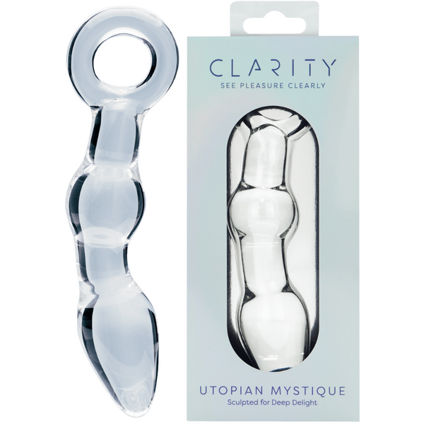 Utopian Mystique 5.2 Inch Ribbed Borosilicate Glass Anal Dildo One Size > Glass > Dildos