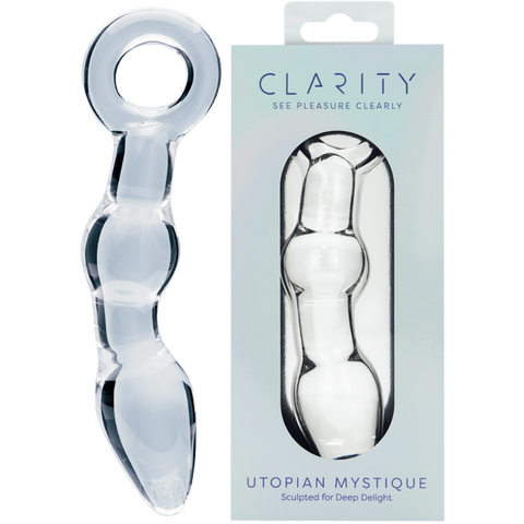 Utopian Mystique 5.2 Inch Ribbed Borosilicate Glass Anal Dildo One Size > Glass > Dildos