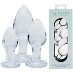Utopian Trinity Premium Borosilicate Glass Small Medium Large Butt Plug Set Clear > Glass > Toys