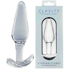 Utopian Floret Handcrafted Borosilicate Glass Butt Plug 4.3 Inch Insertable Length Clear > Glass > Toys