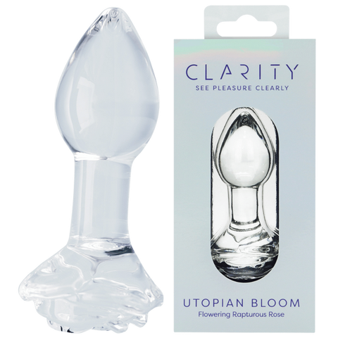 Clarity Utopian Bloom Handcrafted Glass 4.3 Inch Butt Plug One Size > Glass > Dildos