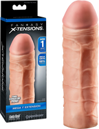 Fantasy X-tensions Mega 1 Inch Extension – Flexible Fanta Flesh Penis Extension Beige > Sex Toys For Men > Penis Sleeves