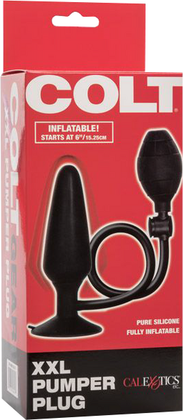 Colt XXL Pumper Plug – Inflatable Silicone Anal Plug with Squeeze Bulb and Quick Release Valve Black XXL > Anal Range > Tunnel and Stretchers