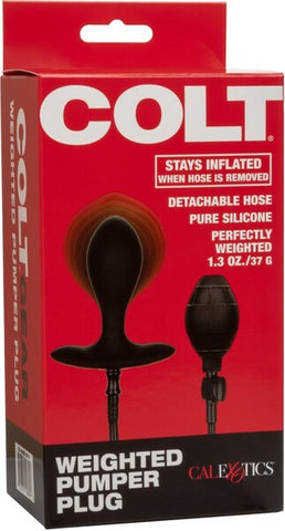 Colt Weighted Pumper Plug – Inflatable Silicone Probe 3 Inch Anal Plug Black Black > Anal Range > Tunnel and Stretchers