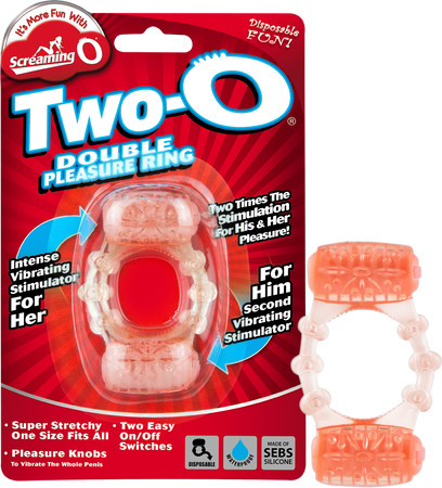 Two-O (Pink) Orange > Cock Ring > Vibrating