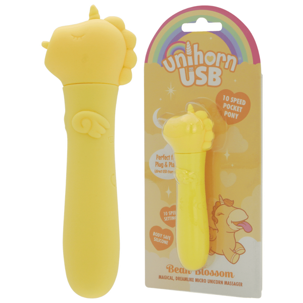 Unihorn USB Bullet – Rechargeable 10-Speed Silicone Vibrator Yellow > Vibrators > Ladies > Clitoral Vibrators and Stimulators