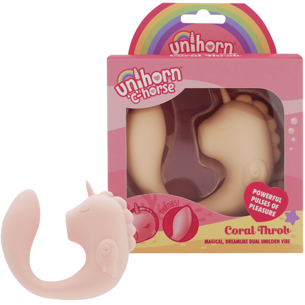 Ocean Peak Unihorn C-Horse Coral Throb – Soft Silicone Oscillating Tongue Vibrator Orange > Vibrators > Unconventional