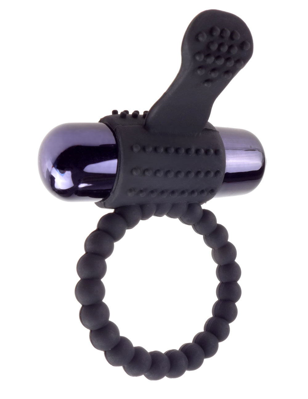 Fantasy Vibrating Silicone Super Ring – Rechargeable Vibrating Silicone Ring Black > Cock Ring > Vibrating