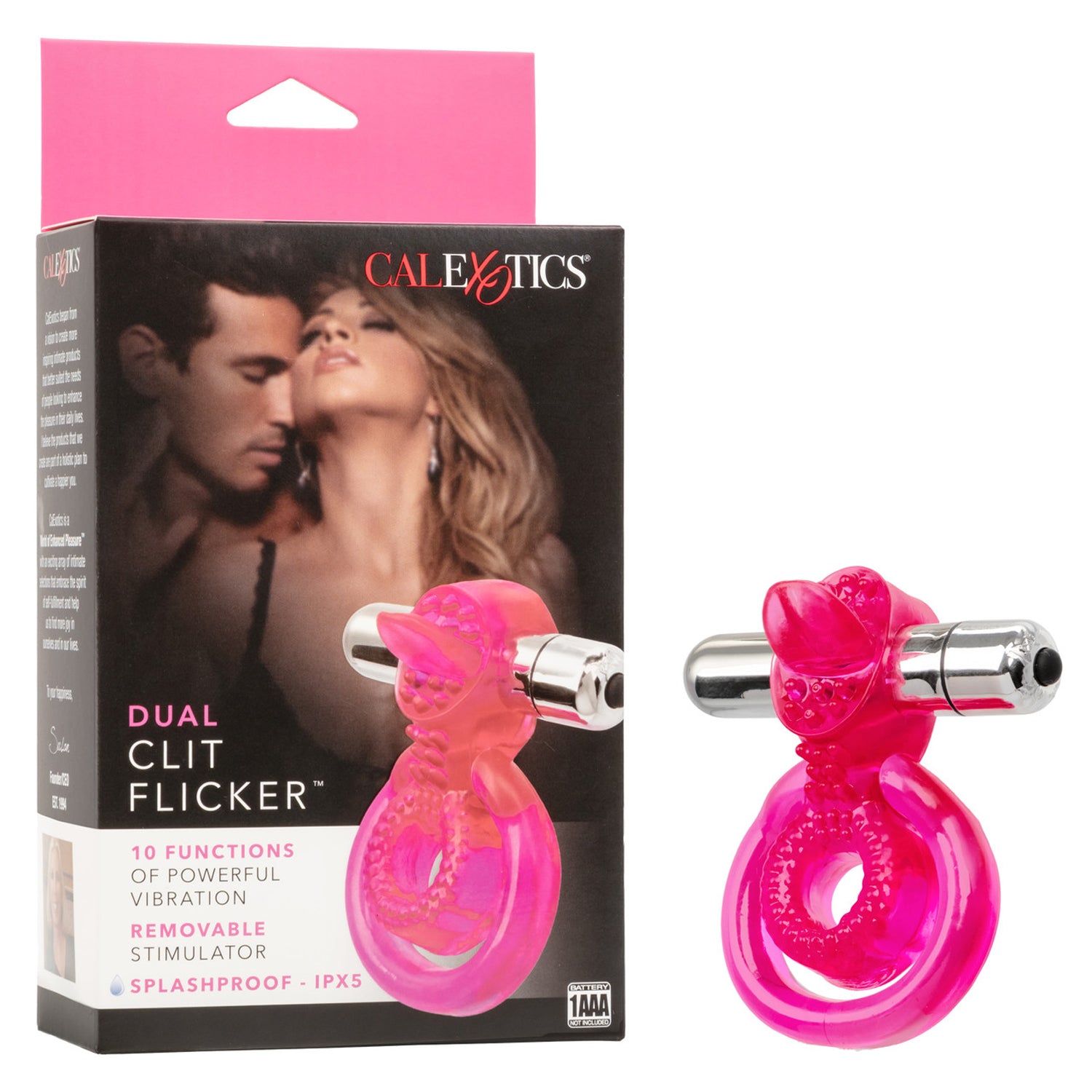 CalExotics Dual Clit Flicker Vibrator with Removable Stimulator Cockring > Cock Ring > Vibrating