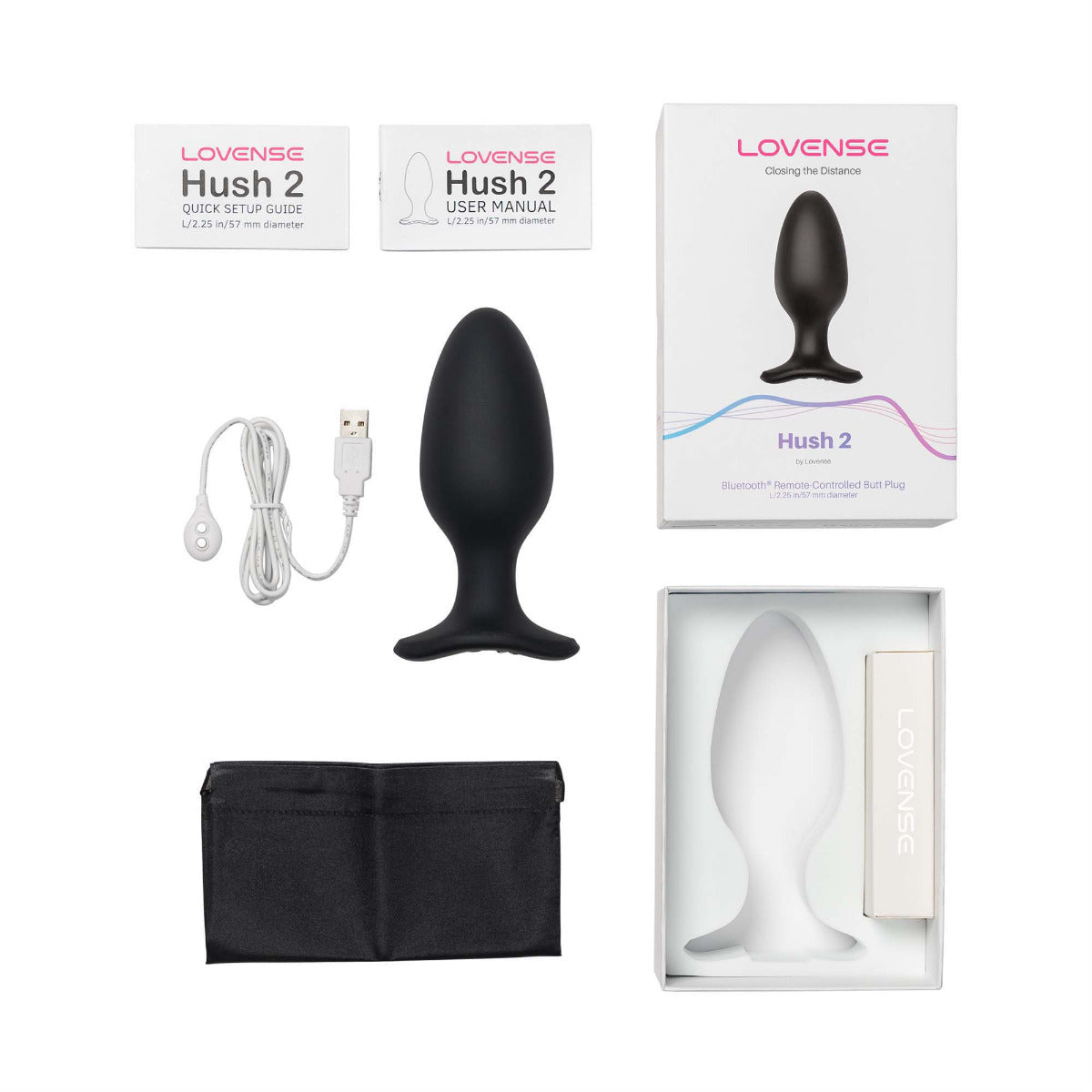 Lovense Hush 2 Upgraded Flared Base Rechargeable 2.25 Inch Anal Plug Vibrator > Anal Range > Vibrating Butt Plugs