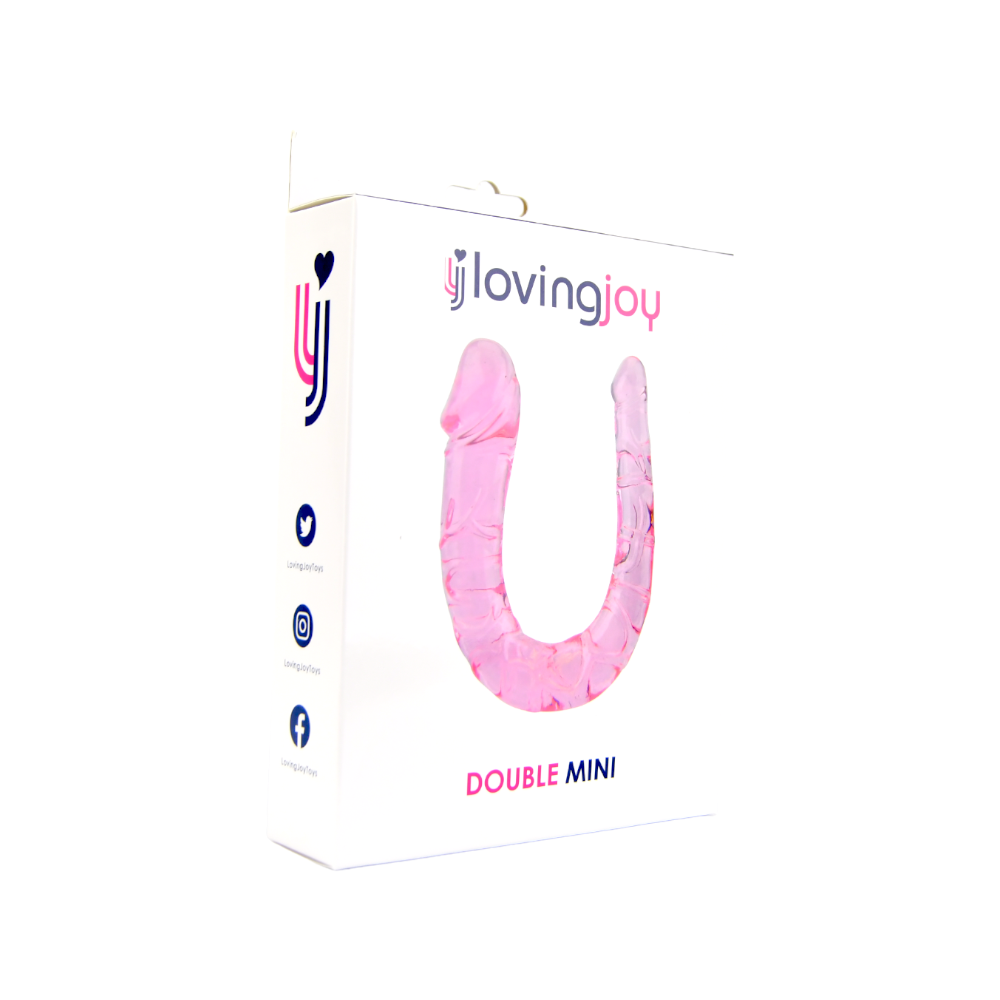 Loving Joy Double Mini Dildo (Pink) 28cm Total Length with Large and Small Heads – Realistic Dildo > Dildos > Double Dildos