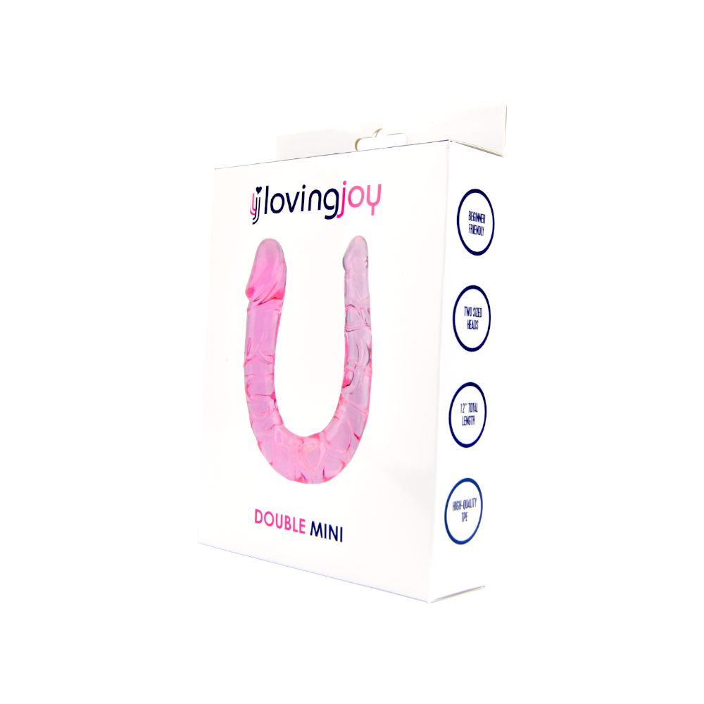 Loving Joy Double Mini Dildo (Pink) 28cm Total Length with Large and Small Heads – Realistic Dildo > Dildos > Double Dildos