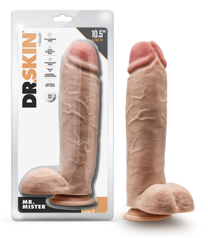 Dr. Skin - Mr. Mister - 10.5 Inch Dildo With Balls - Beige Dongs Realistic