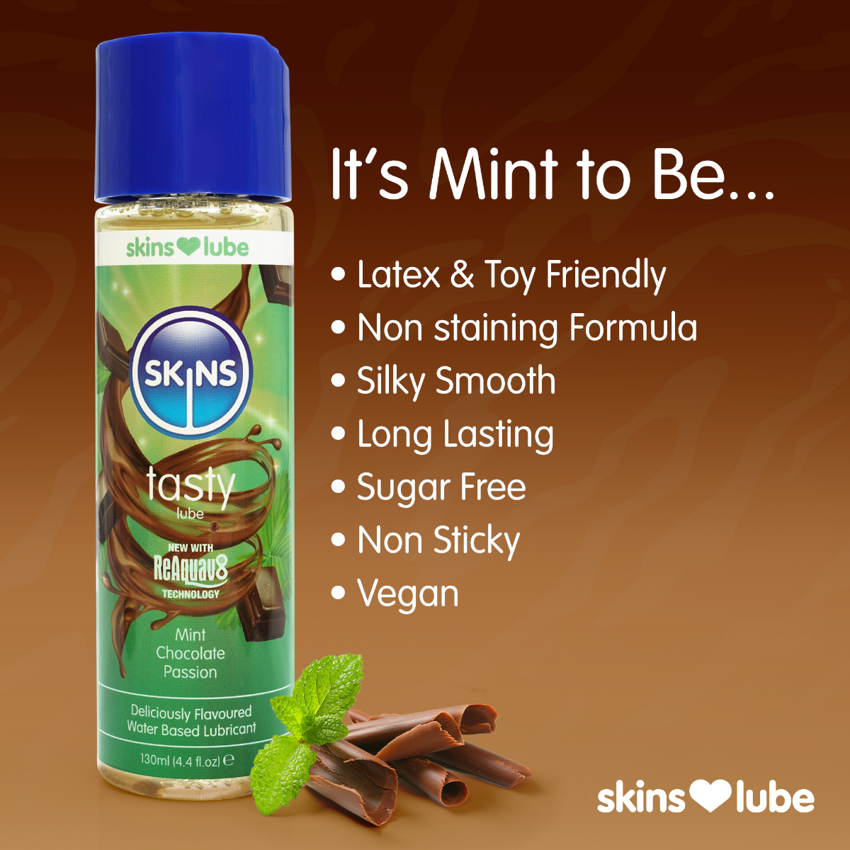 Skins Mint Chocolate Passion – Water-Based Lubricant 130ml > Lube > Flavoured