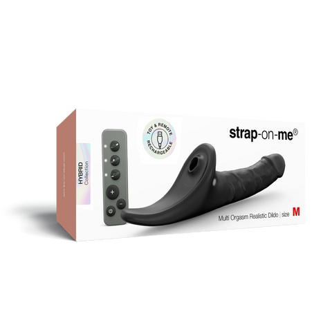 Strap On Me Multi Orgasm Medium Realistic Silicone Dildo Black Transparent Sex Toy Black Tr M > Dildos > Realistic Dildos