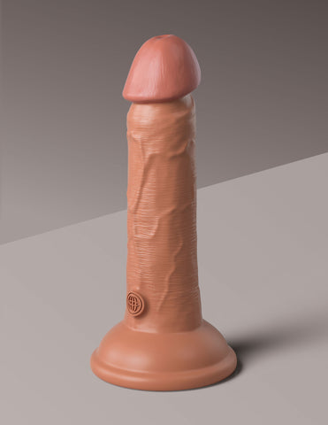 King Cock Elite 6 Inch Dual Density Vibrating Cock (Flesh Brown) – Vibrating Dildo > Vibrators > Realistic Vibrators