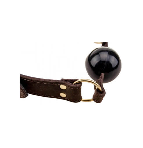 Bound Nubuck Leather Solid Ball Gag – Durable Leather Ball Gag > Bondage Gear > Gags and Bits