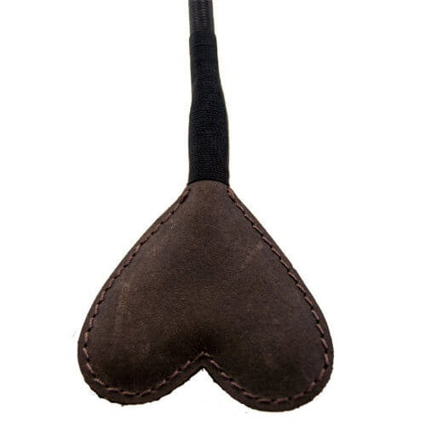 Bound Nubuck Leather Heart-Shaped Crop – Durable Leather Crop with Dual-Sided Tip Whips