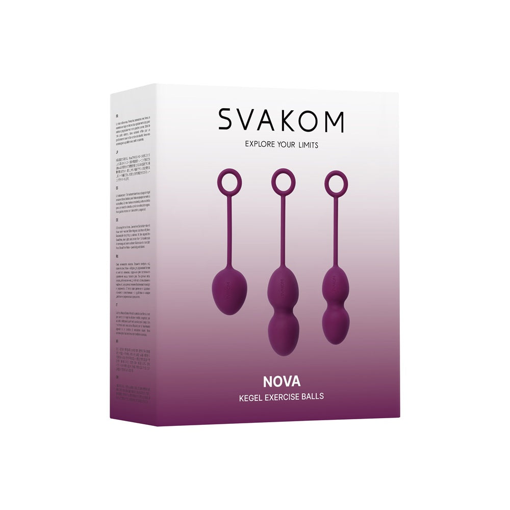 Svakom Nova (Violet) – Waterproof Silicone Kegel Balls with Three Weights and Easy-Removal String Kegel & Pelvic Exercisers