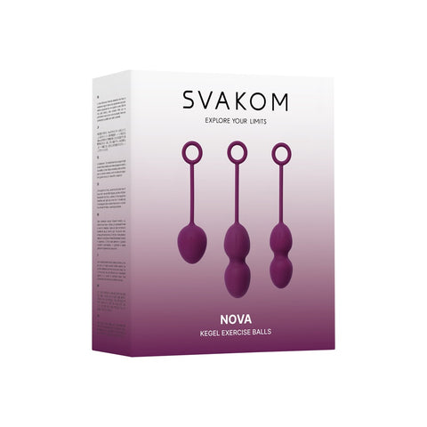 Svakom Nova (Violet) – Waterproof Silicone Kegel Balls with Three Weights and Easy-Removal String Kegel & Pelvic Exercisers