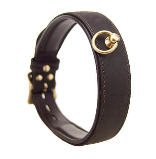 BOUND Nubuck Leather Choker with 'O' Ring Restraints