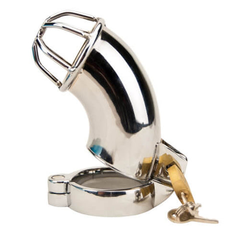 Impound Exhibition Male Chastity Device – Metal Male Chastity Cage 11cm Length 3.5cm Width Cages