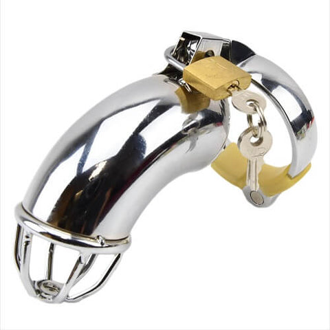 Impound Exhibition Male Chastity Device – Metal Male Chastity Cage 11cm Length 3.5cm Width Default Title Cages