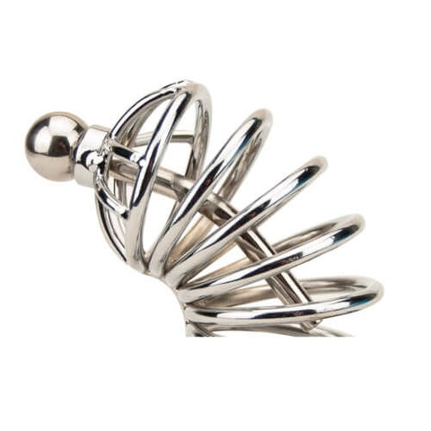 Impound Corkscrew Male Chastity Device with Penis Plug – Metal Male Chastity Device 7cm Length Cages