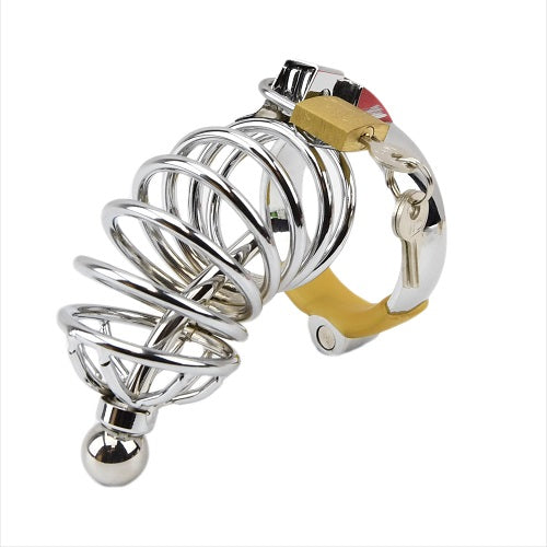 Impound Corkscrew Male Chastity Device with Penis Plug – Metal Male Chastity Device 7cm Length Default Title > Bondage Gear > Male Chastity