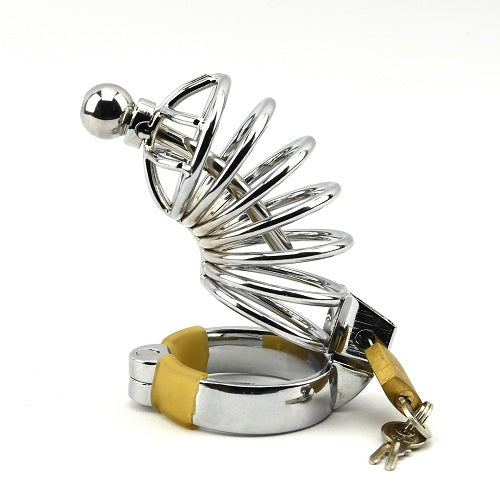 Impound Corkscrew Male Chastity Device with Penis Plug – Metal Male Chastity Device 7cm Length Cages
