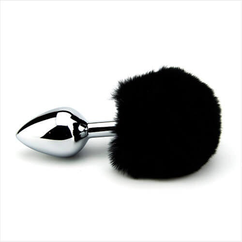 Furry Fantasy Black Bunny Tail – Teardrop Metal Butt Plug Default Title > Anal Range > Tail Butt Plugs