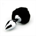 Furry Fantasy Black Bunny Tail – Teardrop Metal Butt Plug > Anal Range > Tail Butt Plugs