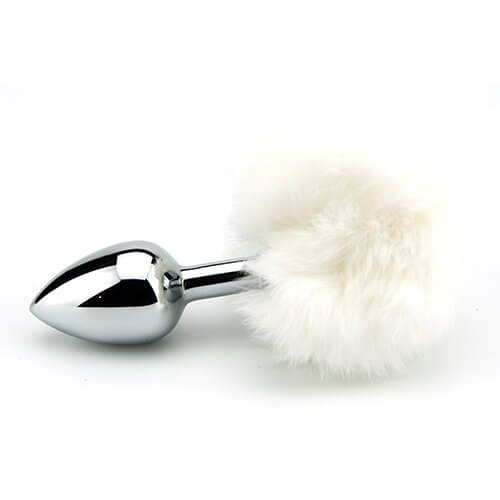 Furry Fantasy White Bunny Tail – Small Teardrop Metal Butt Plug Default Title Tails