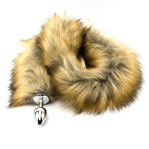Furry Fantasy Red Fox Tail – Teardrop-Shaped Butt Plug with Faux Fur Tail Tails
