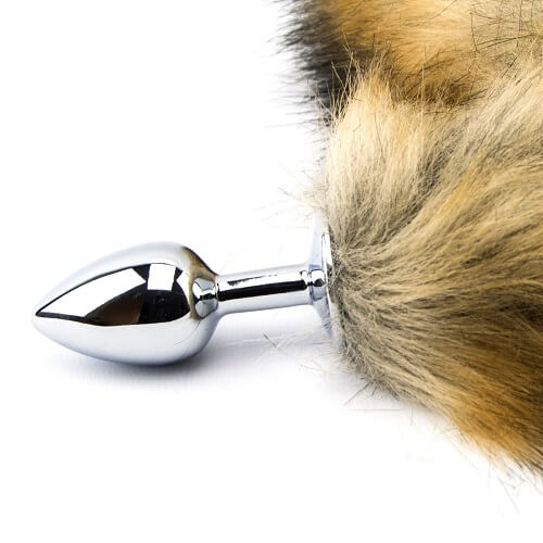 Furry Fantasy Red Fox Tail – Teardrop-Shaped Butt Plug with Faux Fur Tail Tails