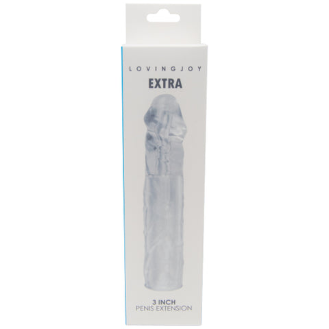 Loving Joy Extra 3 Inch Penis Extension Sleeve – Clear Penis Sleeve Increase Girth Up to 25 Percent Penis Extension SLEEVES