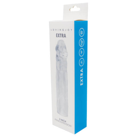 Loving Joy Extra 3 Inch Penis Extension Sleeve – Clear Penis Sleeve Increase Girth Up to 25 Percent Penis Extension SLEEVES
