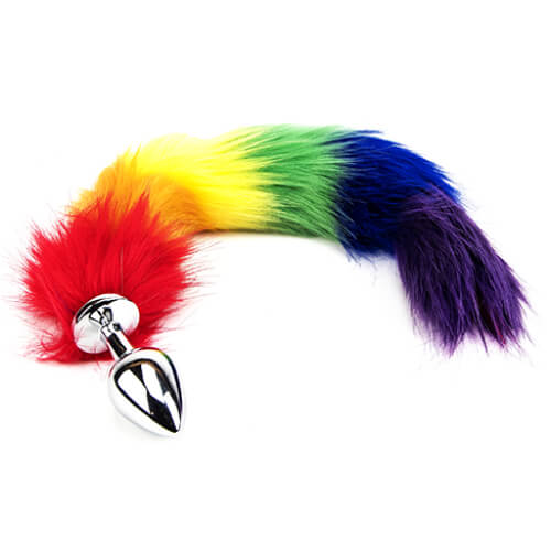 Furry Fantasy Rainbow Tail – Tear Drop Aluminum Alloy Butt Plug Default Title > Anal Range > Tail Butt Plugs Main image