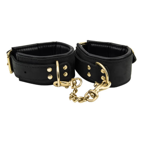 Bound Noir Nubuck Leather Slim Wrist Cuffs – High-Quality Leather Restraint Cuffs Restraints
