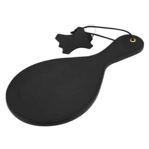 Bound Noir Nubuck Leather Paddle with Brass Stud Detail – Spanking Paddle Secondary image