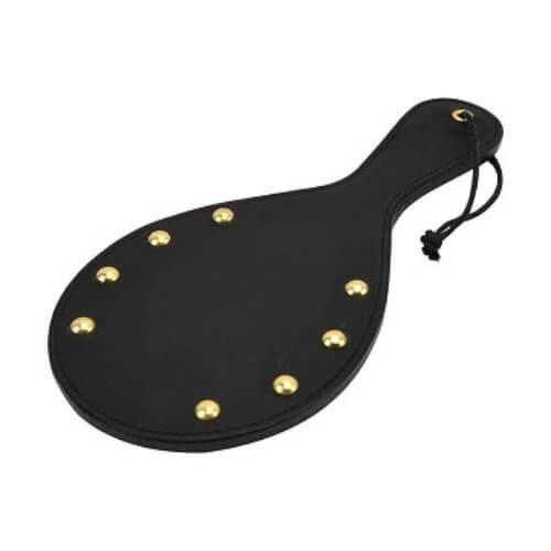 Bound Noir Nubuck Leather Paddle with Brass Stud Detail – Spanking Paddle Default Title > Bondage Gear > Paddles